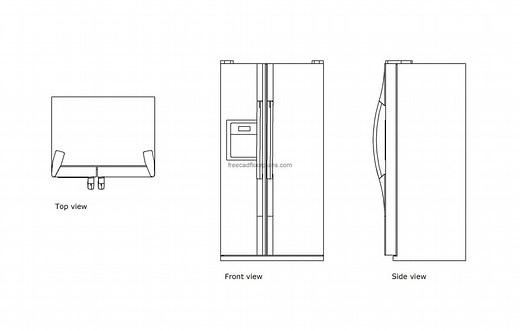American Fridge Freezer - Free CAD Drawings
