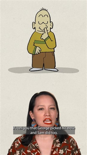 PBS Digital Studios on Instagram: "Whose nose is Sam picking!?! 😅 This linguistic phenomenon is called "Sloppy Identity." Otherwords host @ericabrozovsky explains it best! For more linguistic fun, catch up on episodes of Otherwords on the PBS Storied YouTube channel!"