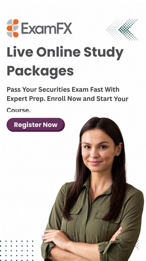 Save time. Boost your pass rate. Sign up for Live Online Study Packages for top securities exams like the SIE, Series 6, 7, 63, 65, and more. ✅ Save up to 29 hours of study time ✅ 95% pass rates on the SIE ✅ 4.8/5 instructor ratings Learn smarter. Pass faster. | ExamFX
