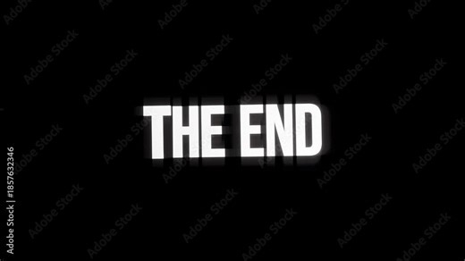 Ending credits displayed on screen following the conclusion of a project or presentation in a dark setting