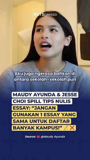 IELTSpresso | IELTS & Scholarship 🎓 | STOP Lakuin Ini Kalau Nulis Essay Kampus Luar Negeri Ala Maudy Ayunda & Jesse Choi‼️ Hayo siapa disini yang suka mager nulis banyak essay... | Instagram