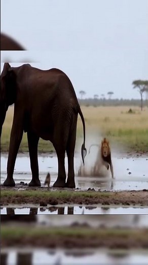 Elephant Steps In To Stop Lion From Attacking Baboon