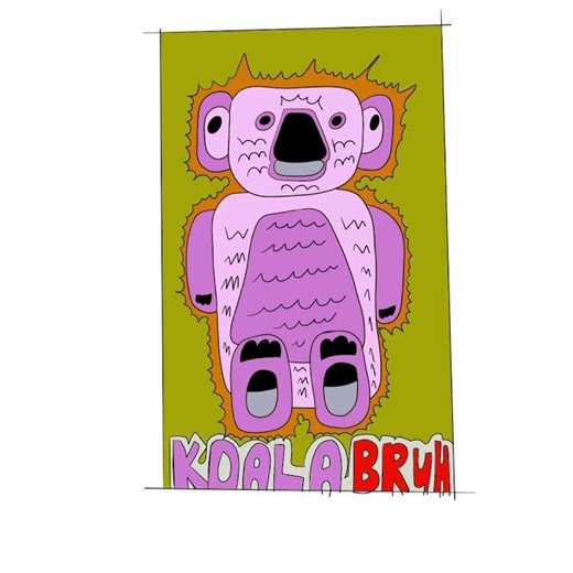 “Koala Bruh” Timelapse digital illustration from hand drawn illustration #koala #digitalart
