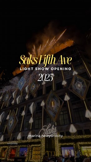 20K views · 8.2K reactions | Saks Fifth Avenue just lit up New York tonight. The holiday light show is officially back, and the new window displays look unreal. If you’re in the city this season, this is a must-see moment on Fifth Avenue.✨ @saks @fifthavenue Who would you bring to see it? saks fifth avenue, holiday lights, nyc christmas, fifth avenue, holiday windows #nycchristmas #saksfifthavenue #holidaysinnyc #fifthavenue #nyclights | Marina.newyorkcity | Facebook