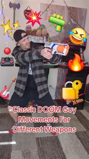 💥Classic DOOM Guy Moves For Diff Weapons🔫#funny #meme #doom #gaming #soundtrack #skit #comedy #memes