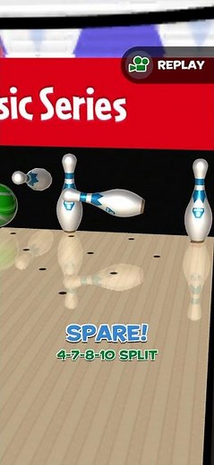 Strike ten pin bowling: 4-7-8-10 split conversion