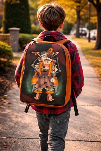 Fire Elf Anime Backpack, Red Flame Character School Bag, Fantasy Mage Design - Etsy