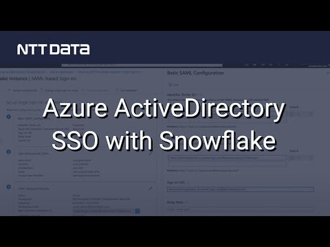 Azure ActiveDirectory SSO with Snowflake - NTT DATA Databytes - Ep 5