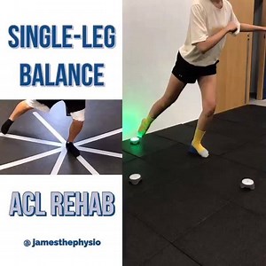 💥ACL rehab exercise “Star Excursion Balance Test - 📌One of the better ways to assess dynamic asymmetry for lower extremity injuries is the Star Excursion Balance Test(SEBT). This test is a combination of balance, proprioception and strength on the ankle or the knee, depending how you position the body, commonly used as a screening tool in the return-to-sports phase. In this video I divide the “star” sign into a half with the new @blazepod as indicative lighting so to make it a fun exercise for