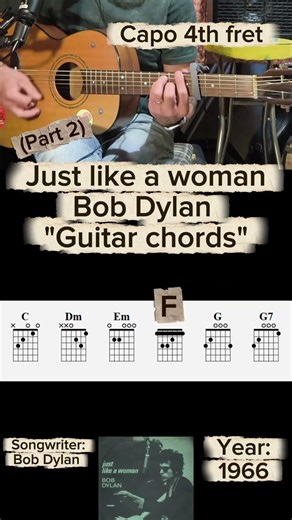 Just like a woman (Bob Dylan) TUTORIAL 🎸 (Part 2) #guitartutorial #tutorialchitarra