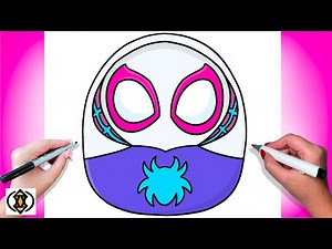 How To Draw A Spider Gwen Squishmallow | Tutorial Easy