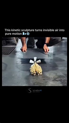 @sci.xplore on Instagram: "This mesmerizing kinetic sculpture transforms simple airflow into graceful, continuous motion. Every movement is powered by air, proving that even invisible forces can create stunning art. A perfect blend of science, engineering, and creativity. 🎥 All content shared is for informational and entertainment purposes only. 📩 Credit goes to the rightful owner. DM for credit or removal. #KineticSculpture #WindArt #MotionDesign #EngineeringArt #ScienceMeetsArt"