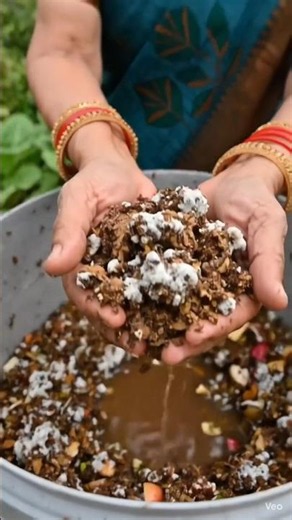 Just a handful of bran and magic! #Bokashi #Compost #dadimakakitchengarden #villagelife #gardening