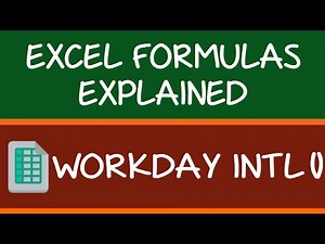 WORKDAY INTL Formula in Excel