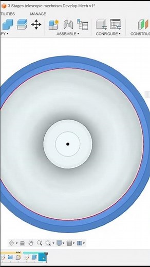 Telescopic Multi-Stage Mechanism in Fusion-360 | PART-5| Shorts | DEVELOPMECH