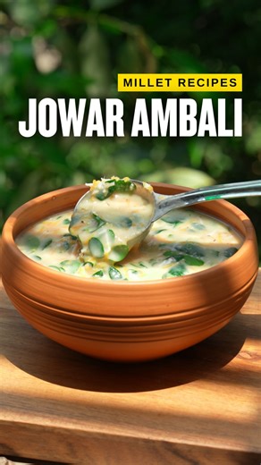 Somewhat Chef Shruti Mahajan on Instagram: "Comment if you want my 50+ Millet Recipes, I’ll send them to you! The simplest dishes are the most delicious, one such example that comes to mind is Jowar Ambali. It is a traditional Karnataka-style dish that has been adapted over the years. Jowar Ambali is an ideal combination of both health and taste. It is a millet food that is considered among the healthiest foods for weight loss. Jowar Ambali is easy to make and can be a meal of choice during hect