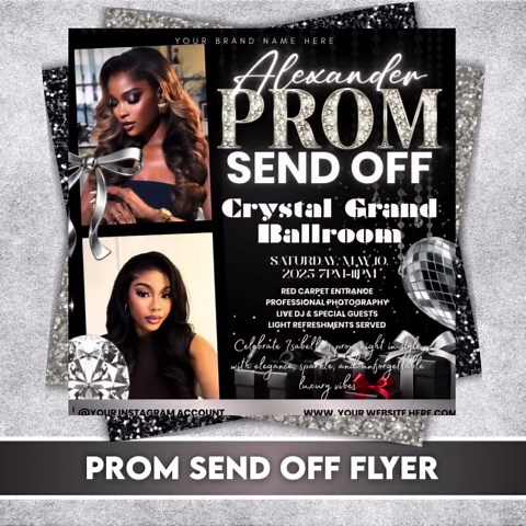 Prom Send off Flyer, DIY Prom Flyer, Prom Canva Template, Prom Send Off, Prom Send off Event, Editable, DIY Canva, Instant Download - Etsy
