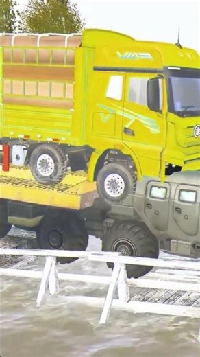 Extreme no-bridge crossing using towing truck support#mudrunner #snowrunner