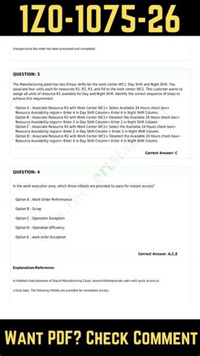 1Z0-1075-26 Exam Questions | Oracle Manufacturing Cloud 2026 Certified Implementation Professional