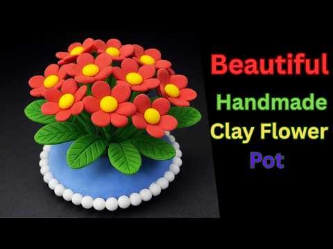 Easy Clay Flower Pot Making at Home | Beautiful DIY Mini Flower Pot Craft 🌺#clay#Craft#Diy