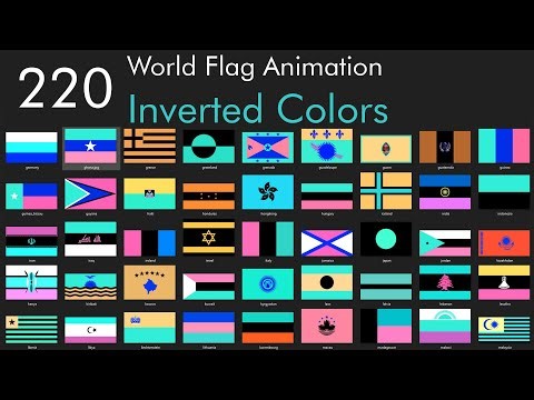 World Flag Animation but every country with Inverted Colors - 220 Flags in Fictional animation