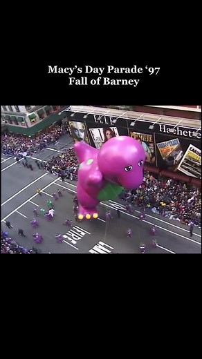 Rip Barney, Macys Day parade 1997 #Barney #macysthanksgivingdayparade #nyc