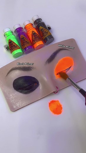Neon Shadow Makeup: Black Primer vs Bright Primer