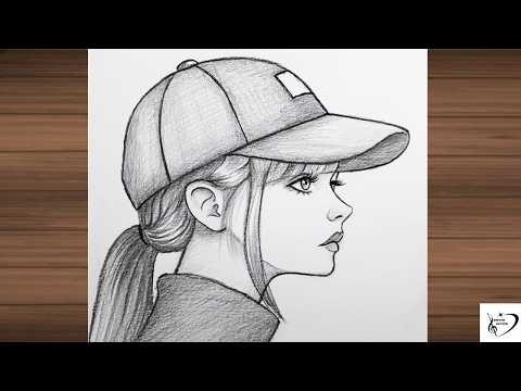 How to Draw a Girl with Cap | Girl Side Face Drawing Step by Step | Easy Pencil Sketch Tutorial