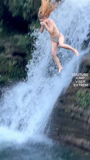 Angels Jumping Into Hidden Waterfalls in Ha Giang#nature #waterfall #cliffjumping