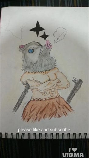 drawing inoske from demon slayer #viral #demonslayer #shorts