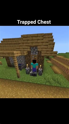 Chest trap in Minecraft #areuok #minecraft #shorts