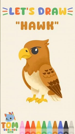 How to Draw a Hawk for Kids – Easy Tutorial #drawingforkids #howtodraw #learning