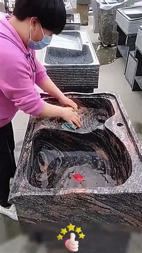 Multifunctional marble washbasin process 🧱🚿 #shorts