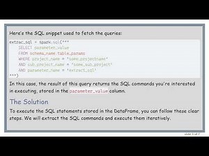Execute SQL Stored in a DataFrame Using PySpark