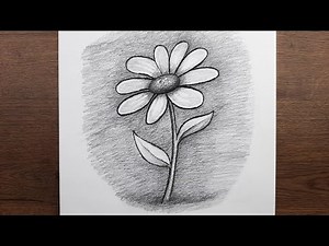 Kolay çiçek çizimi, Karakalem ile çiçek resmi adım adım nasıl çizilir