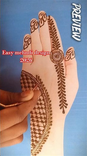 Easy mehndi design 2026 long vidoe on snageeta mehndi design 06 👀🙌🏻