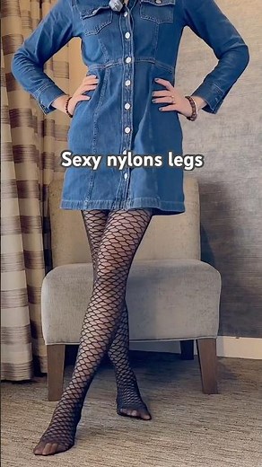Black pattern pantyhose nylons stockings tights sexy legs feet girl model