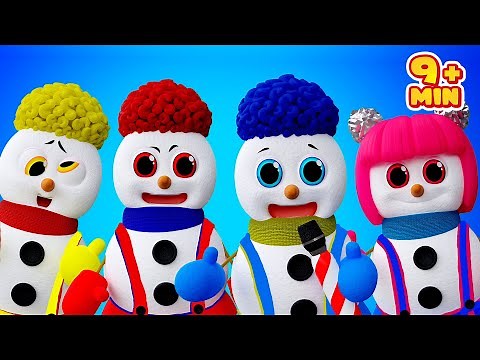 Snowman Puzzle! Cha-Cha, Chicky, Lya-Lya & Boom-Boom Dance + MORE D Billions Kids Songs