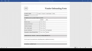 Simple Vendor Onboarding Form Template (word, PDF) | New Vendor Questionnaire, Supplier Intake and Procurement, Editable Word Doc, PDF - Etsy