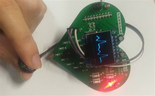 STM32脉搏心率传感器检测（OLED显示心跳波形和数值）