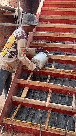 Working Techniques and Full Process To Make Concrete Stair | Daily Works CVR