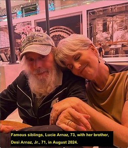 Famous siblings, Lucie Arnaz, 73, with her brother, Desi Arnaz, Jr., 71, in August 2024. | TV Remainder 90s