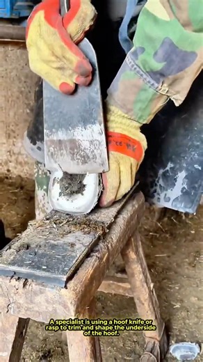 Cleaning and forming a horse's hoof