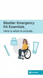 Do you have a bladder emergency kit? Whether you’re at work, traveling, or out with friends, having an emergency kit is essential. Be ready for anything – from minor mishaps to unexpected situations. Watch today's video to learn what to include! If you found this helpful, check out our blog page for more educational resources for catheter users: https://bit.ly/3OlR081 | Coloplast