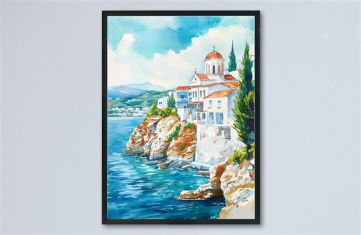 Andros Watercolor Poster Wall Art Andros Wall Hanging Home Décor Andros Gift Art Lovers Greece Wall Art - Etsy Canada