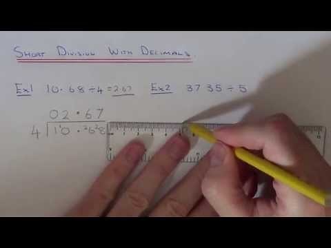 How To Divide A Decimal Number Using The Short Division Method