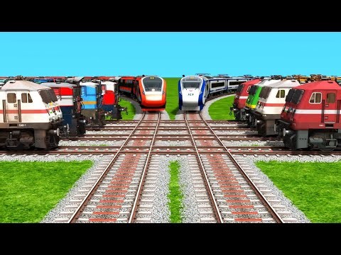 10 Train Coupling joints Railroad Crossing On Indian Railways | Bumpy Railroad | train simulator