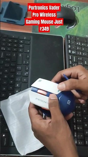 Portronics Vader Pro Wireless Gaming Mouse with 2.4 GHz Receiver, 6 Buttons (Indigo Blue)