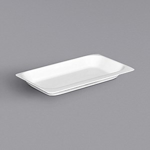 MFG Tray 6" x 16" White Fiberglass Oval Display Tray 356008-5269