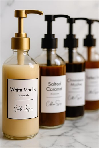 Printable Coffee Syrup Labels: 5 Sizes, Mystic Design (editable Template Bundle) - Etsy